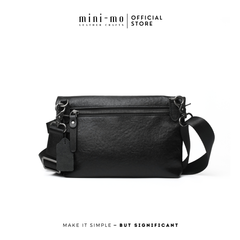 Túi Đeo Chéo MINI-MO TOP FOLDED Da Bò Black Patent Cao Cấp, Phong Cách Trẻ Trung Hiện Đại. SBAG-02