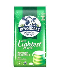 Sữa bột Devondale tách béo Our Lightest One 1kg của Úc.