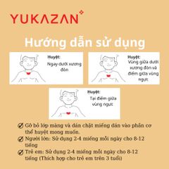 Miếng Dán Giảm Ho Yukazan Cho Người Lớn - Hộp 6 Miếng Giảm ho - Giảm đờm - Hỗ Trợ Dễ Chịu Khi Ho