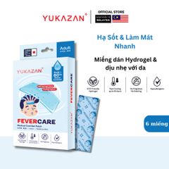 Miếng dán hạ sốt Yukazan cho người lớn - Hộp 6 miếng - Hỗ trợ giảm sốt, hạ nhiệt