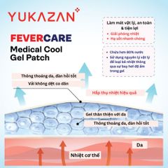 Miếng dán hạ sốt Yukazan cho người lớn - Hộp 6 miếng - Hỗ trợ giảm sốt, hạ nhiệt