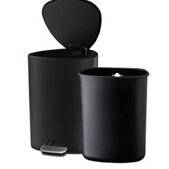 Thùng rác Joseph Joseph EasyStore Luxe Steel Pedal Bin 5L màu đen nhám - Thùng rác cao cấp sang trọng cho phòng ngủ, phòng khách, toilet