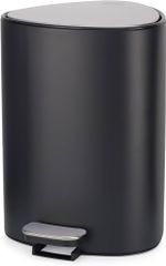 Thùng rác Joseph Joseph EasyStore Luxe Steel Pedal Bin 5L màu đen nhám - Thùng rác cao cấp sang trọng cho phòng ngủ, phòng khách, toilet