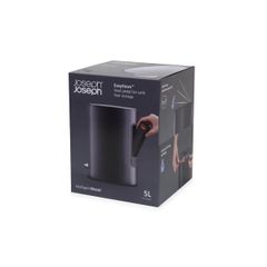 Thùng rác Joseph Joseph EasyStore Luxe Steel Pedal Bin 5L màu đen nhám - Thùng rác cao cấp sang trọng cho phòng ngủ, phòng khách, toilet