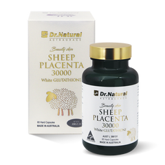 Viên Uống Trắng Da Dr Natural Beauty Skin Sheep Placenta 30000 - Hỗ Trợ Sáng Da, Chứa Glutathione, Collagen, 60 Viên
