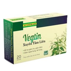 Viên uống Vegtin Xuyên Tâm Liên - Giảm Ho, Đờm hộp 20 viên
