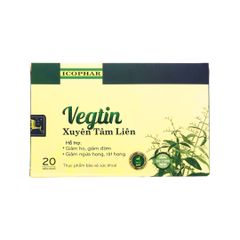 Viên uống Vegtin Xuyên Tâm Liên - Giảm Ho, Đờm hộp 20 viên