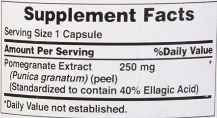 Viên uống tinh chất Lựu đỏ Pomegranate Extract 250mg - Trắng da, chống nắng, giảm nám, hàng nhập Mỹ, 60 viên