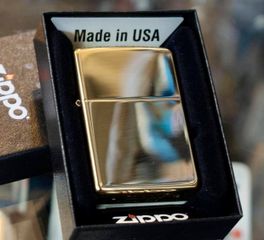 Bật Lửa Zippo 254B Bằng Đồng Vàng Bóng - Thiết Kế Sang Trọng, Khắc Chữ Tùy Chọn, Bảo Hành Trọn Đời, Quà Tặng Độc Đáo