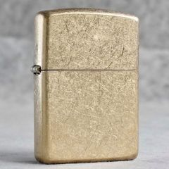 Bật Lửa Zippo 28496 Armor Tumbled Brass - Đồng Thau Dày, Chất Lượng Cao, Quà Tặng Sang Trọng cho Fan Zippo