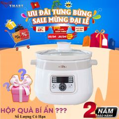 Nồi Nấu Chậm Lòng Gốm HAATZ CIM361 Đa Năng, Dung Tích 3L - 1000W - Hàng Chính Hãng Bảo Hành 2 Năm