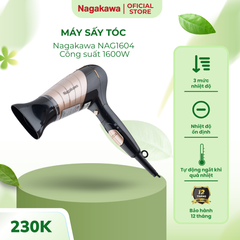 Máy sấy tóc Nagakawa  2000W NAG1604 (1600W) - Hàng chính hãng