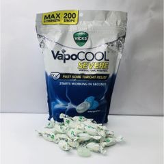 Kẹo ngậm thông cổ Vicks VapoCOOL Severe Menthol tách lẻ túi 50 viên, hàng nhập Mỹ