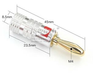 Set 4 Cái Jack Cắm Bắp Chuối Mạ Vàng 24K Chất Lượng Cao - Kết Nối Âm Thanh Hiệu Suất Tối Ưu cho Loa và Thiết Bị Âm Nhạc
