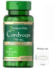 Viên uống Cordyceps 750mg Puritan's Pride - Đông trùng hạ thảo Mỹ, hỗ trợ sức khỏe, miễn dịch, tăng cường sinh lực - 60 viên