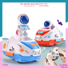 Xe Điều Khiển Từ Xa Va Chạm 2.4G - Đèn LED, Âm Nhạc Vui Nhộn, Phi Hành Gia Mini, Quà Tặng Cho Bé Khám Phá Vũ Trụ