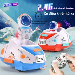 Xe Điều Khiển Từ Xa Va Chạm 2.4G - Đèn LED, Âm Nhạc Vui Nhộn, Phi Hành Gia Mini, Quà Tặng Cho Bé Khám Phá Vũ Trụ