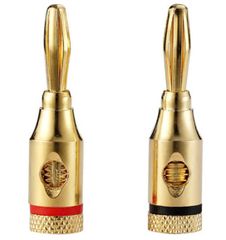 2 Cặp Jack Bắp Chuối Mạ Vàng - Phụ Kiện Âm Thanh Chất Lượng Cao, Kết Nối Loa Tối Ưu, Bền Bỉ và Thẩm Mỹ