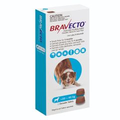 Viên nhai Bravecto cho chó - Ngăn chặn ve ghẻ, viêm da, Demodex, hiệu quả kéo dài 12 tuần, phù hợp nhiều mức cân từ 10-56kg.