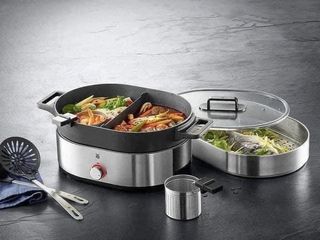 Nồi lẩu điện đa năng 2 trong 1 WMF Hot Pot Lono - Nồi hấp chất lượng cao cho 6 người, thuận tiện chế biến món Châu Á