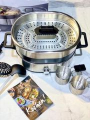 Nồi lẩu điện đa năng 2 trong 1 WMF Hot Pot Lono - Nồi hấp chất lượng cao cho 6 người, thuận tiện chế biến món Châu Á