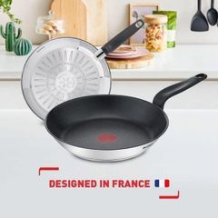 Chảo Rán Tefal Primary Chất Liệu Inox Cao Cấp - Chống Dính Titanium Siêu Bền, Dùng Được Trong Máy Rửa Chén, 20cm-28cm