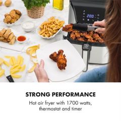 Nồi Chiên Không Dầu Klarstein Aero Vital Deluxe 5.4L - Công Suất 1700W, Tiết Kiệm Dầu Mỡ, Màn Hình Cảm Ứng LCD