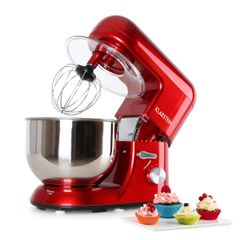 Máy Trộn Bột Klarstein Bella Rossa 2000W - Bát Thép Không Gỉ 5.2L, 6 Tốc Độ, Đánh Trứng Nhanh Chóng, Phụ Kiện Dễ Dàng Gắn Kết