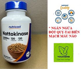 Nattokinase Nutricost 100mg - Viên Uống Hỗ Trợ Sức Khỏe Tim Mạch & Tuần Hoàn Máu - Ngăn Ngừa Cục Máu Đọng