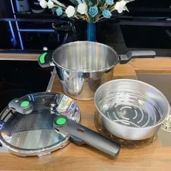 Nồi Áp suất Fissler Vitaquick GREEN 4,5L Made in Germany - Nồi An Toàn, Chất Liệu Thép 18/10, Kèm Xửng Hấp