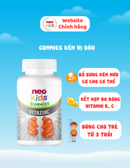 Gummy Kẽm Hữu Cơ Dạng Nhai Neo Kids Con Gấu - Hỗ Trợ Tăng Cường Sức Đề Kháng Cho Trẻ Em, Giúp Bé Ăn Ngon - Lọ 60 Viên