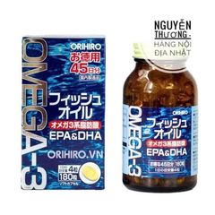 Viên Uống Dầu Cá Omega-3 Orihiro 180 Viên - Bổ Sung Omega-3 Cho Sức Khỏe Tim Mạch và Não Bộ - Thực Phẩm Chức Năng Nhật Bản