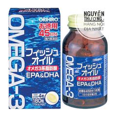 Viên Uống Dầu Cá Omega-3 Orihiro 180 Viên - Bổ Sung Omega-3 Cho Sức Khỏe Tim Mạch và Não Bộ - Thực Phẩm Chức Năng Nhật Bản