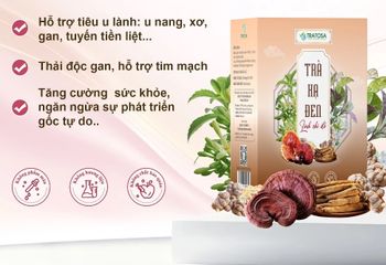 Trà xạ đen linh chi đỏ 9 vị TRATOSA hỗ trợ tiêu u lành, thải độc gan