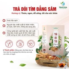 Trà Dòi Tím Đẳng Sâm TRATOSA - Hỗ trợ Thanh lọc phổi, Giảm ho, Tiêu đờm, Thảo mộc tự nhiên Việt Nam, 60 túi lọc 240g