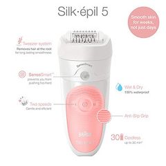 Máy nhổ lông Braun Silk-épil 5-895 - Bộ 6 trong 1 làm đẹp, Triệt lông ướt khô, Mát xa mặt và cạo râu, Công nghệ SensoSmart