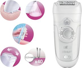 Máy Nhổ Lông Braun 7561 Silk-épil 7 - Công Nghệ Wet & Dry Tẩy Lông Chân, Mặt, Cơ Thể - Hiệu Quả & Tiện Lợi