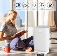 Máy Lọc Không Khí HIMOX H04 - Công Nghệ HEPA H13 Khử Mùi & Lọc Bụi Mịn, Diện Tích 111m², Hoạt Động Êm Ái, Không Sinh Ozone