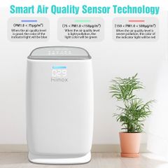 Máy Lọc Không Khí HIMOX H04 - Công Nghệ HEPA H13 Khử Mùi & Lọc Bụi Mịn, Diện Tích 111m², Hoạt Động Êm Ái, Không Sinh Ozone