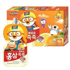 Nước uống hồng sâm trái cây cho bé Pororo Hàn Quốc 100ml x 10 gói