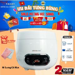 Nồi Cơm Điện Mini Lock&Lock EJR426 - Dung Tích 0.8L, Thiết Kế Sang Trọng, Phù Hợp Gia Đình Nhỏ và Sinh Viên - Hàng Chính Hãng