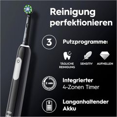 Bàn Chải Đánh Răng Điện Oral-B Pro Series 1 Màu Đen - Công Nghệ Làm Sạch 3 Trong 1, Bảo Vệ Nướu, Kèm Hộp Đựng