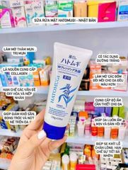 Sữa Rửa Mặt Hatomugi 130g - Sạch Sâu, Dưỡng Ẩm, Chống Mụn cho Da Thường và Da Mụn, Chiết Xuất Tự Nhiên, Giúp Da Mềm Mại
