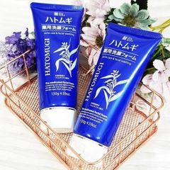 Sữa Rửa Mặt Hatomugi 130g - Sạch Sâu, Dưỡng Ẩm, Chống Mụn cho Da Thường và Da Mụn, Chiết Xuất Tự Nhiên, Giúp Da Mềm Mại