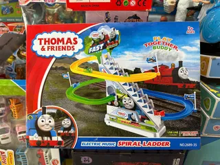 Đồ chơi tàu hỏa Thomas nhảy bậc thang trượt cầu trượt chạy bằng pin sạc 2689-35