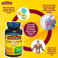 Nature Made Super Canxi 600mg + Vitamin D3 120 viên