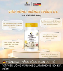Viên Uống Trắng Da Warnke Glutathione 100 Viên - Làm Sáng Da, Giảm Thâm Nám, Chống Oxy Hóa Từ Đức