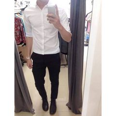 Quần Tây Nam Dáng Ôm Hàn Quốc Đen - Chất Vải Tuyết Mưa, Không Nhăn, Thời Trang Sang Trọng, Kết Hợp Đa Dạng