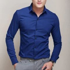 Áo Sơ Mi Nam Dài Tay Màu Xanh Coban - Chất Lụa Mát Không Nhăn, Form Body Hàn Quốc Thoáng Khí, Dễ Phối Đồ, Thời Trang Hàng VNXK