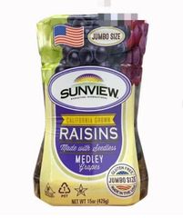 Nho Khô Sunview Raisins Medley Jumpo Grapes 425G - Trái Cây Khô Từ Mỹ, Ngọt Ngào, Giàu Dinh Dưỡng, Thích Hợp Làm Đồ Ăn Vặt